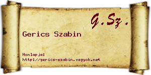 Gerics Szabin névjegykártya